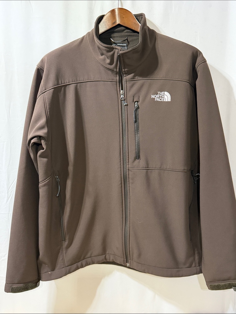 The North Face Men's Brown Softshell Jacket with Chest Zip